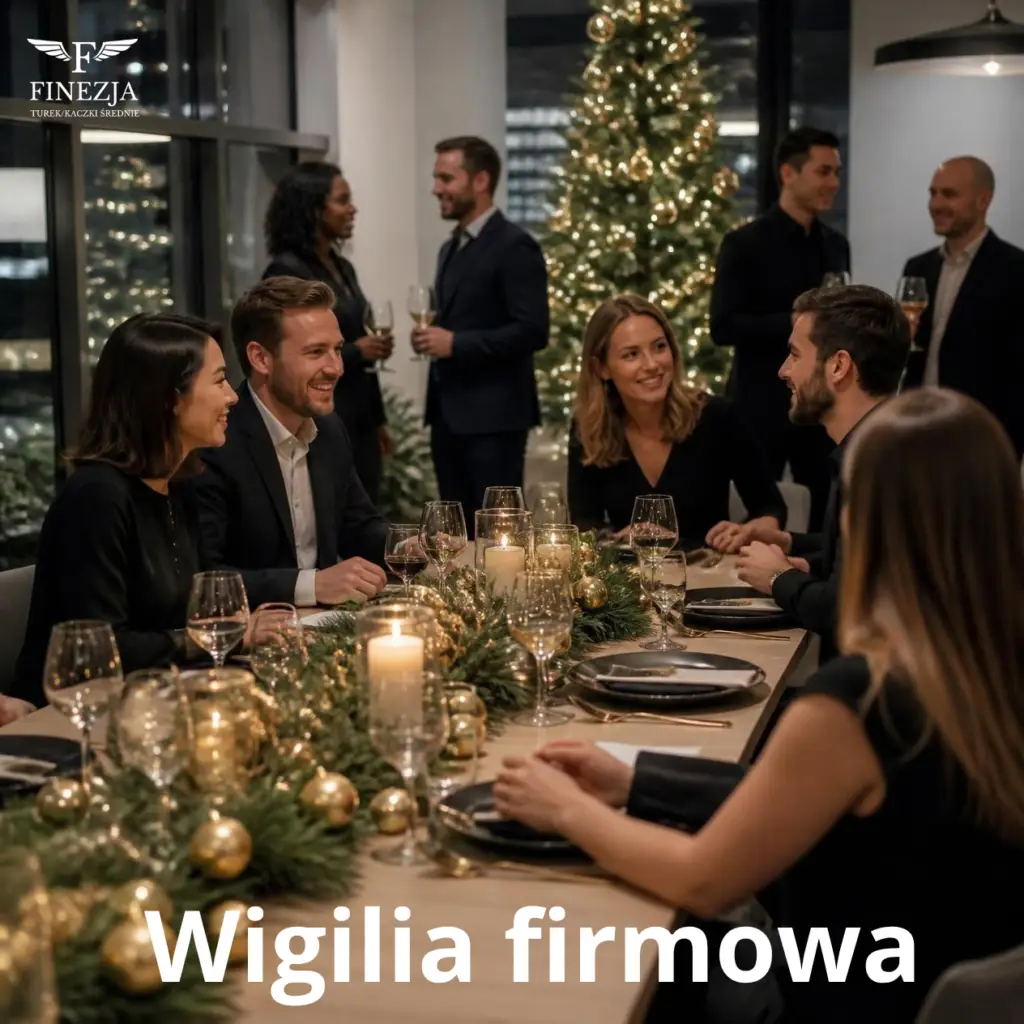 Wigilia firmowa 2026 w Tureku – świąteczne spotkanie firmowe przy elegancko udekorowanym stole